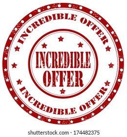 Grunge rubber stamp with text Incredible Offer,vector illustration