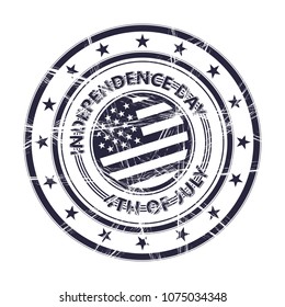 Grunge rubber stamp with the text Independence Day over white background