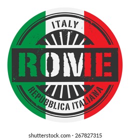 Grunge rubber stamp with the text Italy, Italian Republic, Rome, vector illustration