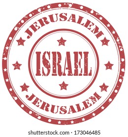 Grunge rubber stamp with text Jerusalem-Israel,vector illustration