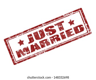 Grunge rubber stamp with text Just married,vector illustration