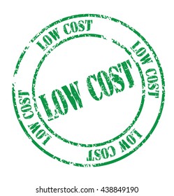 grunge rubber stamp with text "low cost" on white, vector illustration