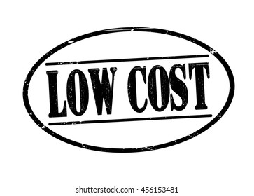 grunge rubber stamp with text "low cost" on white, vector illustration