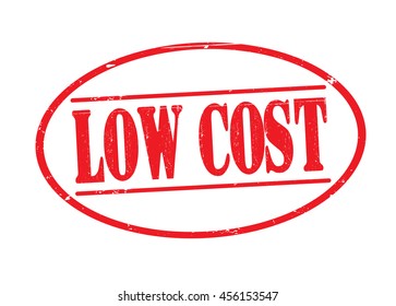 grunge rubber stamp with text "low cost" on white, vector illustration