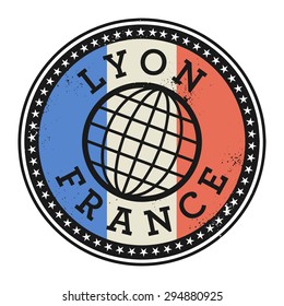 Grunge rubber stamp with the text Lyon, France, vector illustration