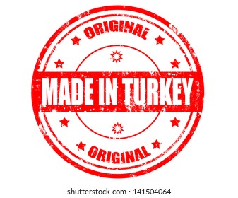 Grunge rubber stamp with text made in Turkey,vector illustration
