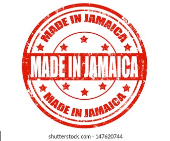 Grunge rubber stamp with text Made in Jamaica,vector illustration