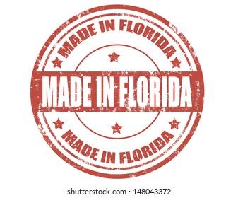Grunge rubber stamp with text Made in Florida,vector illustration