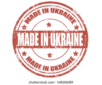Grunge rubber stamp with text Made in Ukraine,vector illustration