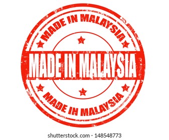 Grunge rubber stamp with text Made in Malaysia,vector illustration