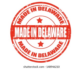 Grunge rubber stamp with text Made in Delaware,vector illustration