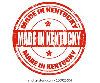 Grunge rubber stamp with text Made in Kentucky,vector illustration