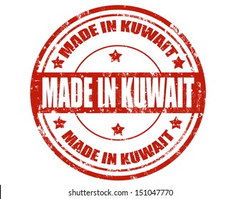 Grunge rubber stamp with text Made in Kuwait,vector illustration