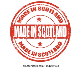 Grunge rubber stamp with text Made in Scotland,vector illustration