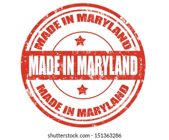 Grunge rubber stamp with text Made in Maryland,vector illustration