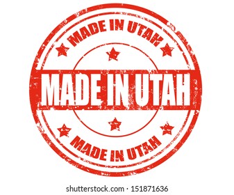 Grunge rubber stamp with text Made in Utah,vector illustration