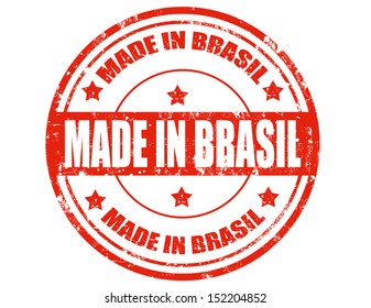 Grunge rubber stamp with text Made in Brasil,vector illustration