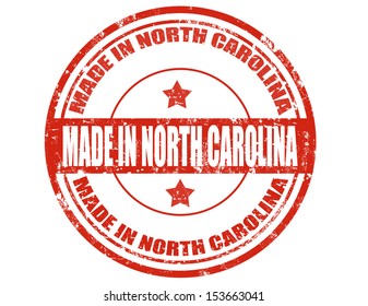 Grunge rubber stamp with text Made in North Carolina,vector illustration