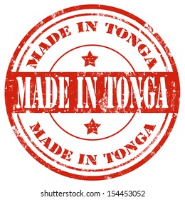 Grunge rubber stamp with text Made in Tonga,vector illustration