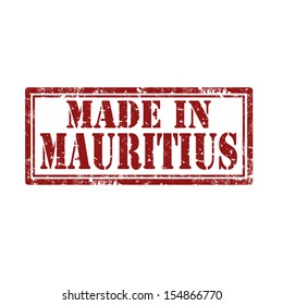 Grunge rubber stamp with text Made in Mauritius,vector illustration