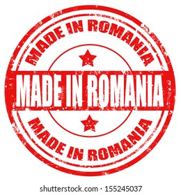 Grunge rubber stamp with text Made in Romania,vector illustration