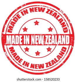 Grunge rubber stamp with text Made in New Zealand,vector illustration