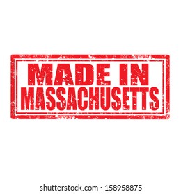 Grunge rubber stamp with text Made in Massachusetts,vector illustration