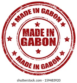 Grunge rubber stamp with text Made in Gabon,vector illustration