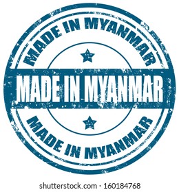 Grunge rubber stamp with text Made in Myanmar,vector illustration