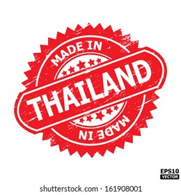 Grunge rubber stamp with text " MADE IN THAILAND " present by red color for business or e-commerce. eps10 vector