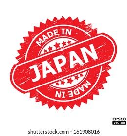 Grunge rubber stamp with text " MADE IN JAPAN " present by red color for business or e-commerce. eps10 vector