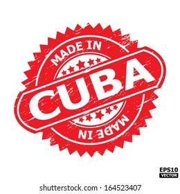 Grunge rubber stamp  with text " MADE IN CUBA " present by red color for business or e-commerce. eps10 vector