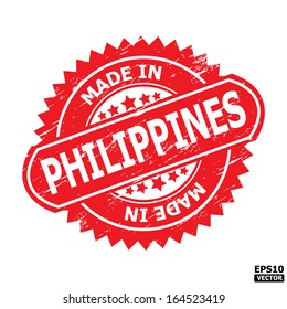 Grunge rubber stamp  with text " MADE IN PHILIPPINES " present by red color for business or e-commerce. eps10 vector
