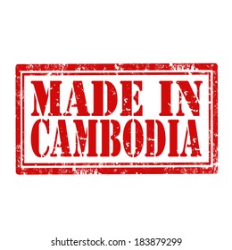 Grunge rubber stamp with text Made In Cambodia,vector illustration
