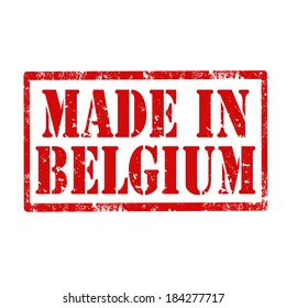 Grunge rubber stamp with text Made In Belgium,vector illustration