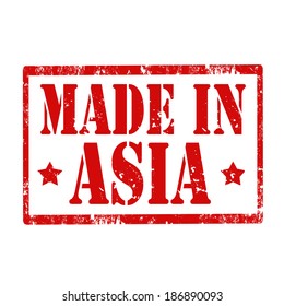 Grunge rubber stamp with text Made In Asia,vector illustration