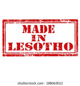 Grunge rubber stamp with text Made In Lesotho,vector illustration