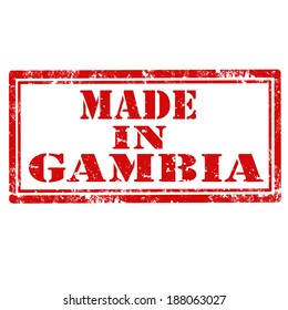 Grunge rubber stamp with text Made In Gambia,vector illustration