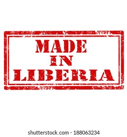 Grunge rubber stamp with text Made In Liberia,vector illustration