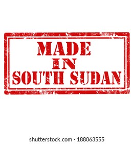 Grunge rubber stamp with text Made In South Sudan,vector illustration