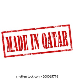 Grunge rubber stamp with text Made In Qatar,vector illustration