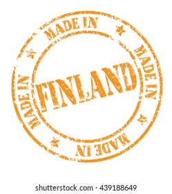 grunge rubber stamp with text "made in Finland" on white, vector illustration