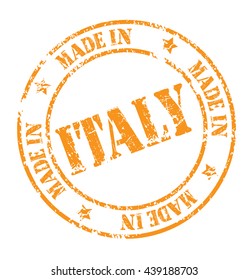 grunge rubber stamp with text "made in Italy" on white, vector illustration