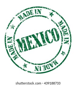 grunge rubber stamp with text "made in Mexico" on white, vector illustration