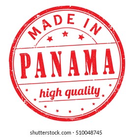 grunge rubber stamp with text "made in Panama, high quality" on white, vector illustration