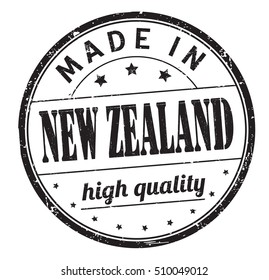 grunge rubber stamp with text "made in New Zealand, high quality" on white, vector illustration