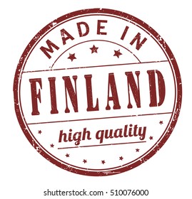 grunge rubber stamp with text "made in Finland, high quality" on white, vector illustration