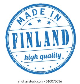 grunge rubber stamp with text "made in Finland, high quality" on white, vector illustration