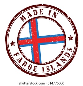 grunge rubber stamp with text "made in Faroe Islands" on white, vector illustration