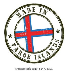 grunge rubber stamp with text "made in Faroe Islands" on white, vector illustration